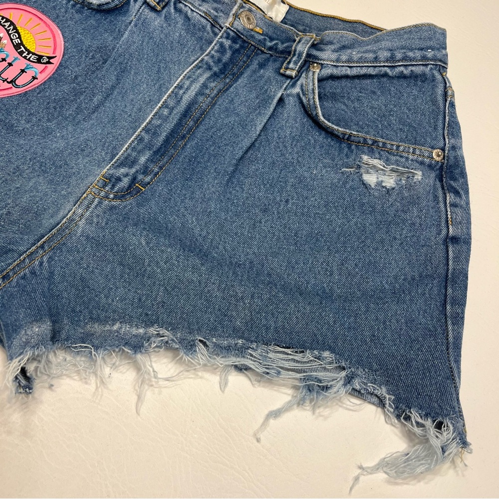 Vintage Custom Distressed Jean Shorts Size 12 - Picture 3 of 12